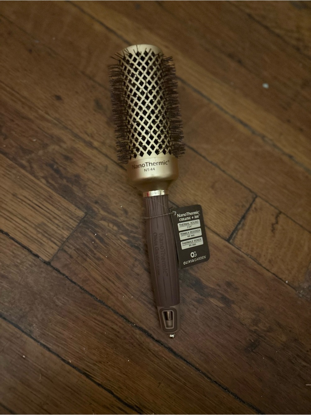 NanoThermic Round Hair Brush - Brown/Gold